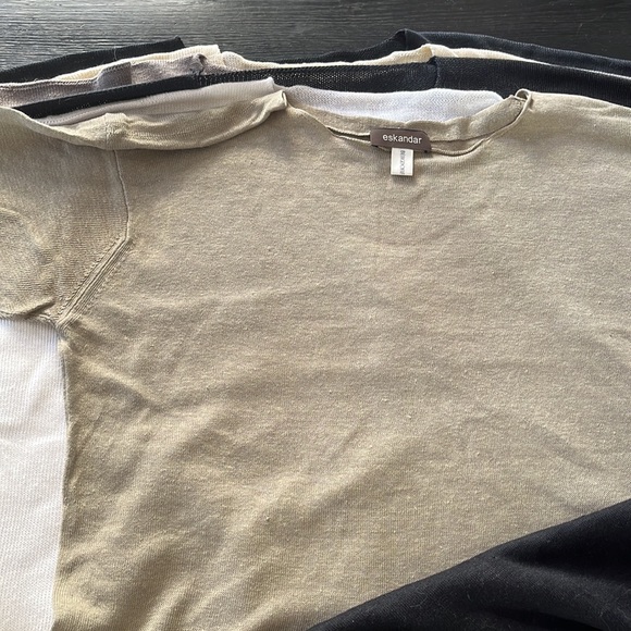 Eskandar sweater lot, 3 long oversized sweater dresses, 8 linen sweaters - Picture 9 of 14